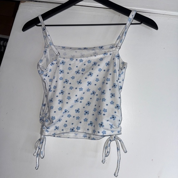 2/$15 Hollister White and Blue Tie Side Crop Shirt - Picture 2 of 6